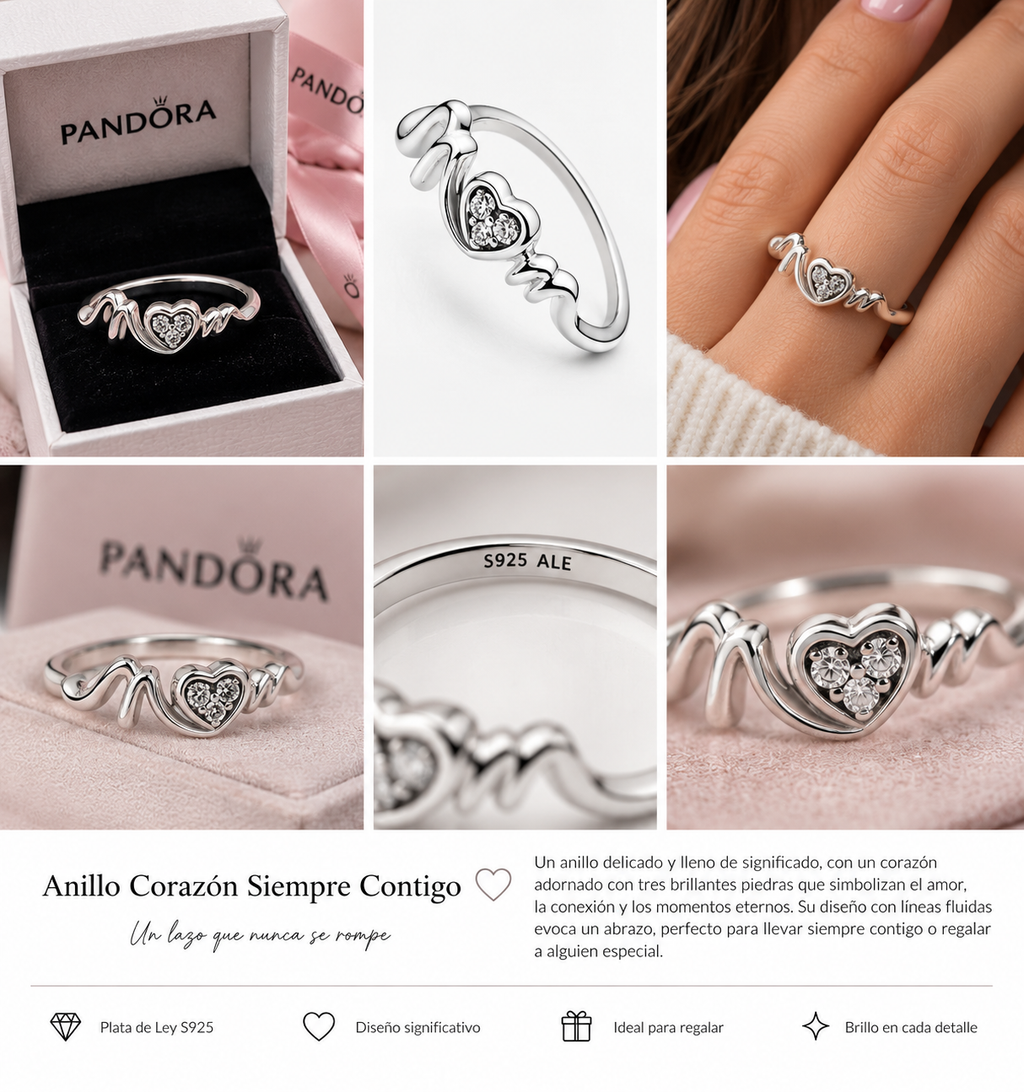 Anillo Corazón Siempre Contigo en Plata S925 ✨🤍