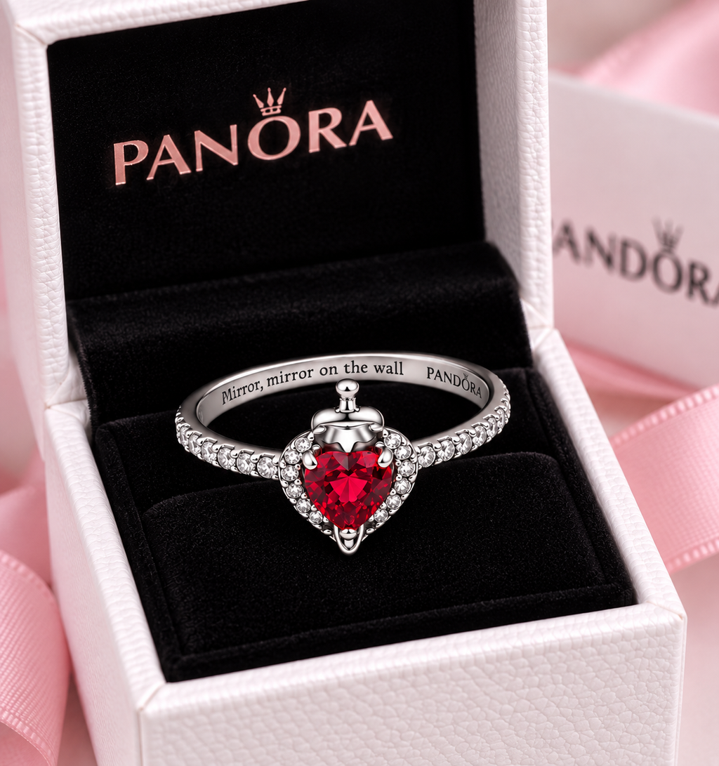 Anillo Corazón Rojo de Princesa en Plata S925 ✨❤️