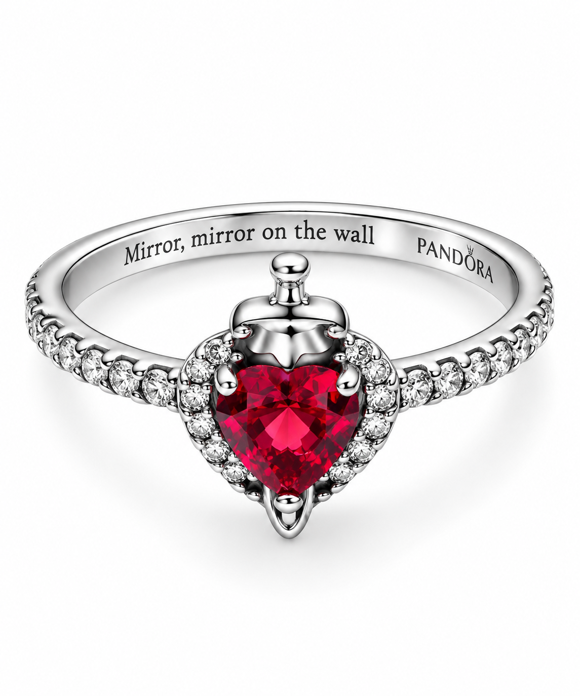 Anillo Corazón Rojo de Princesa en Plata S925 ✨❤️
