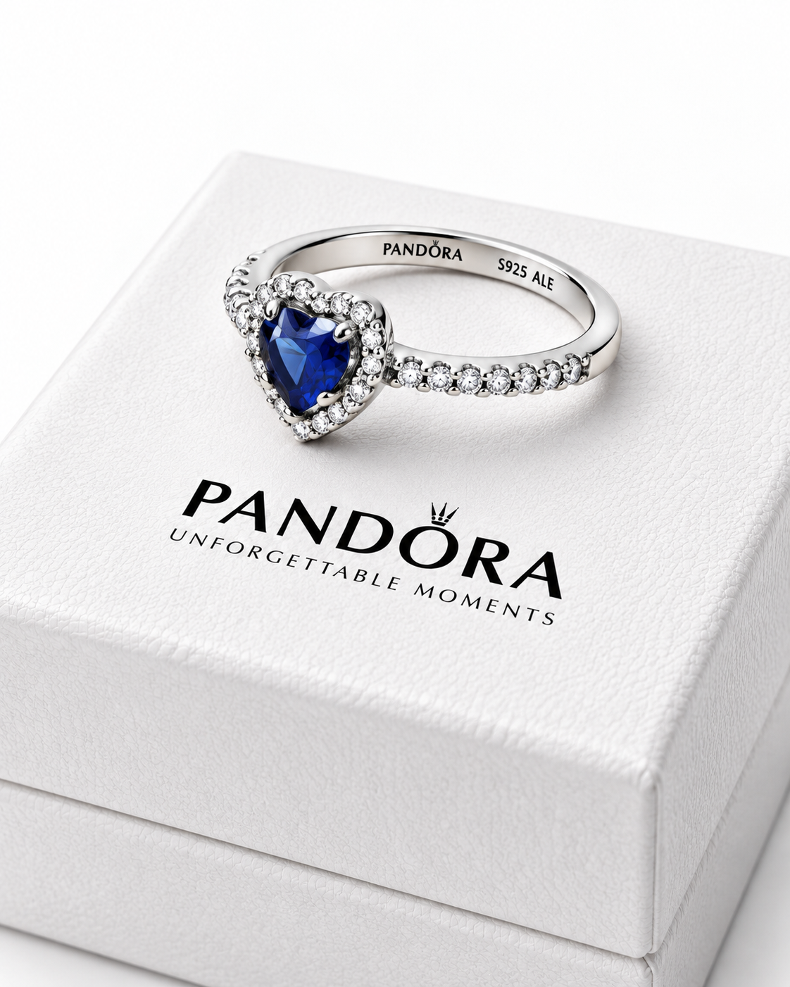 Anillo Corazón Azul en Plata S925 – Brillo Elegante