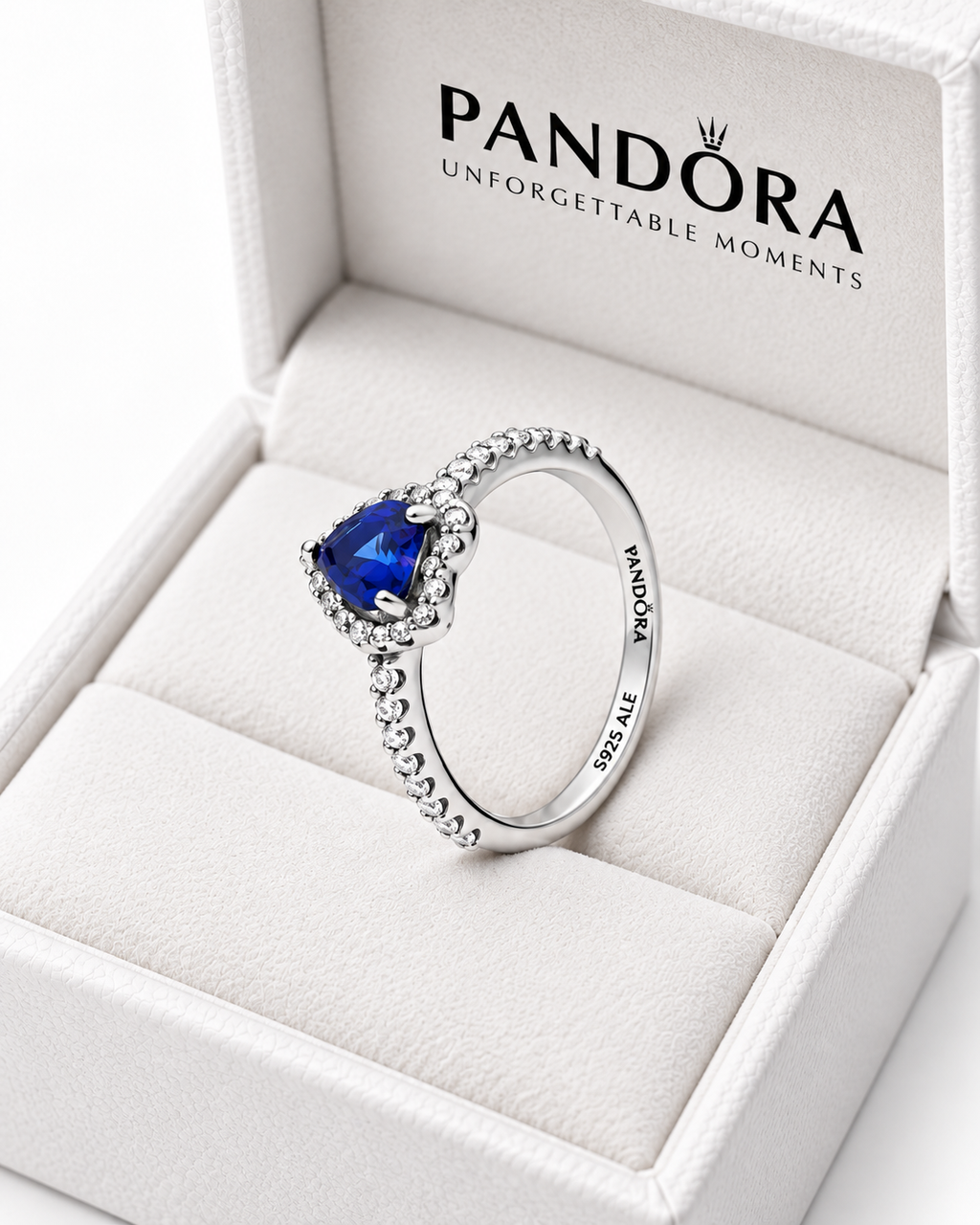 Anillo Corazón Azul en Plata S925 – Brillo Elegante