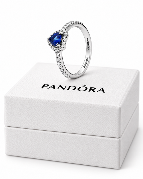 Anillo Corazón Azul en Plata S925 – Brillo Elegante