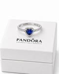 Anillo Corazón Azul en Plata S925 – Brillo Elegante