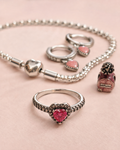 Conjunto Corazón Rosa con Pulsera y Charm Perfume