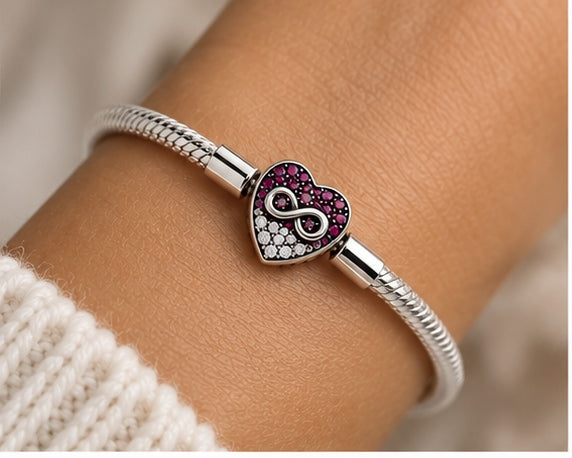 Pulsera Corazón Infinito Rosa – Amor para Siempre ✨