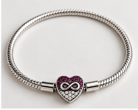 Pulsera Corazón Infinito Rosa – Amor para Siempre ✨