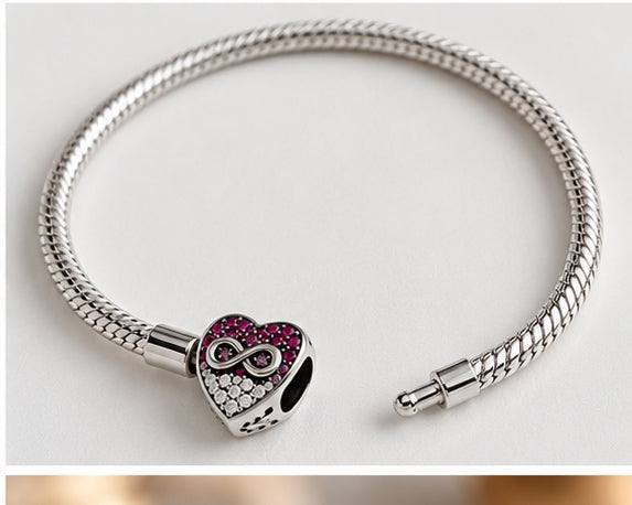 Pulsera Corazón Infinito Rosa – Amor para Siempre ✨