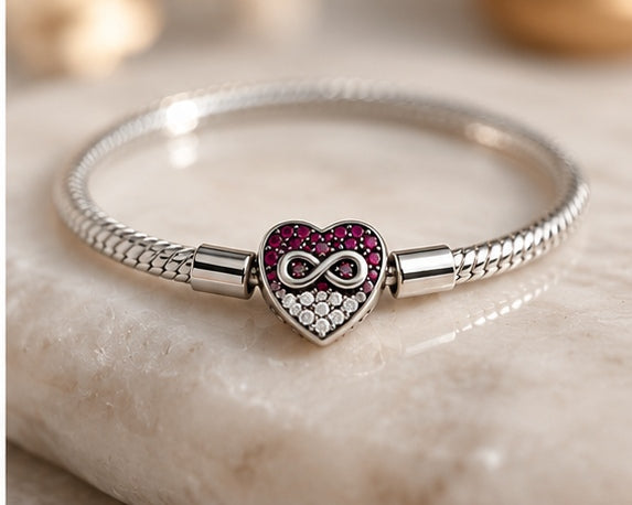 Pulsera Corazón Infinito Rosa – Amor para Siempre ✨