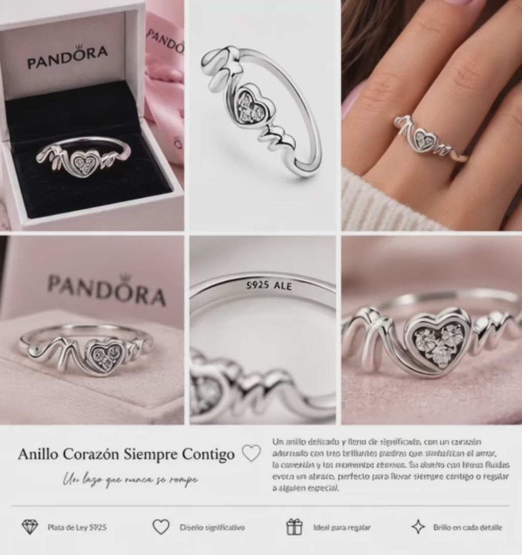 Anillo Corazón Siempre Contigo en Plata S925 ✨🤍